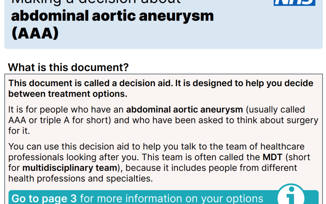 Liverpool Vascular Surgery Clinic proudly supports the NHS patient decision aid